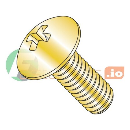 Newport Fasteners 1/4"-20 x 1/2 in Phillips Truss Machine Screw, Zinc Yellow Steel, 3000 PK 169462